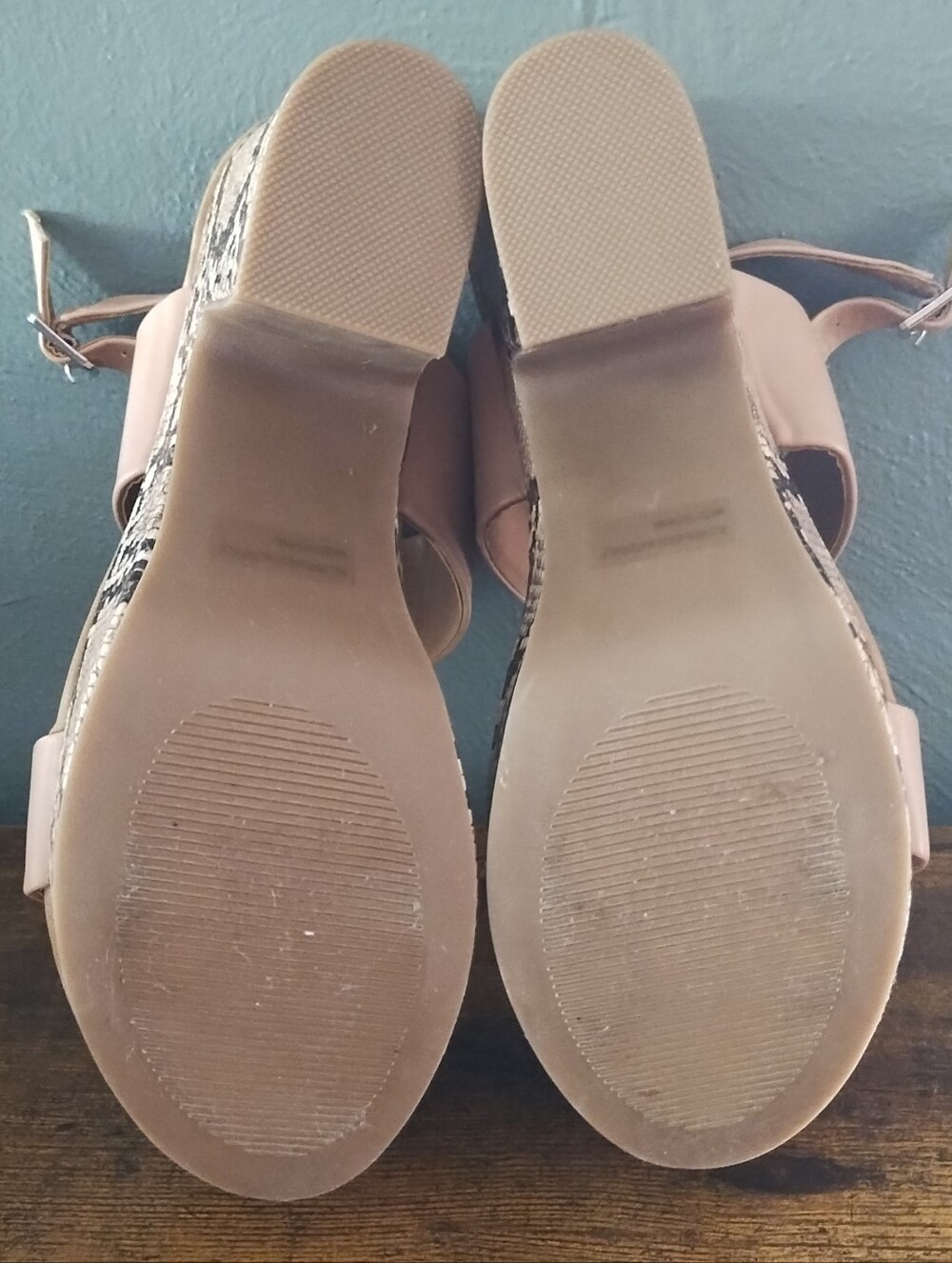 DV Dolce Vita Womens 8.5 Snake Print & Nude Block Heel Platform Oiska Sandals - Picture 8 of 13